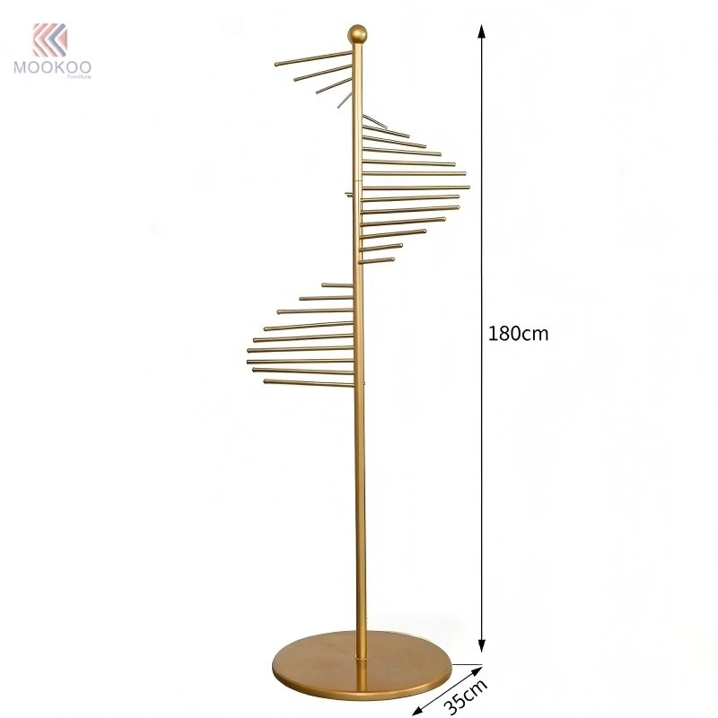 Modern Detachable Polished Tree Metal Scarf Rack Base Rotating Scarf Organizer Display Stand For Boutiques Retail Clothing price