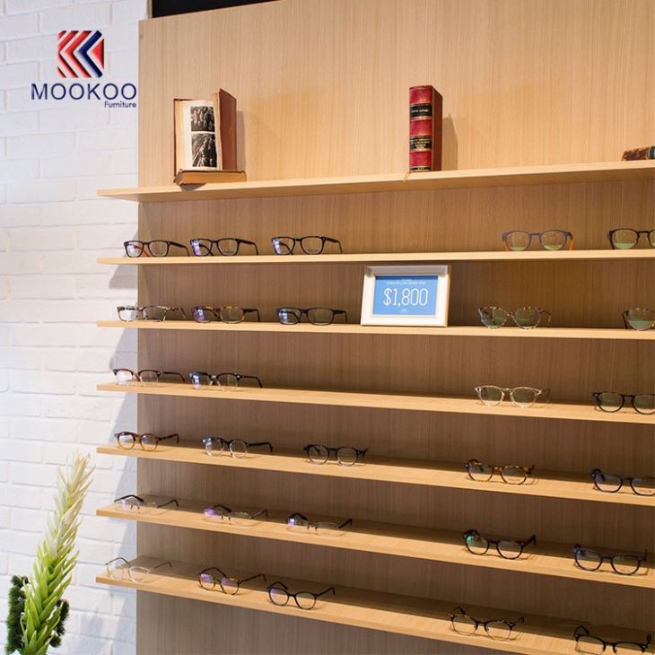 Wall Mounted Optical Eyewear Wooden Display Rack