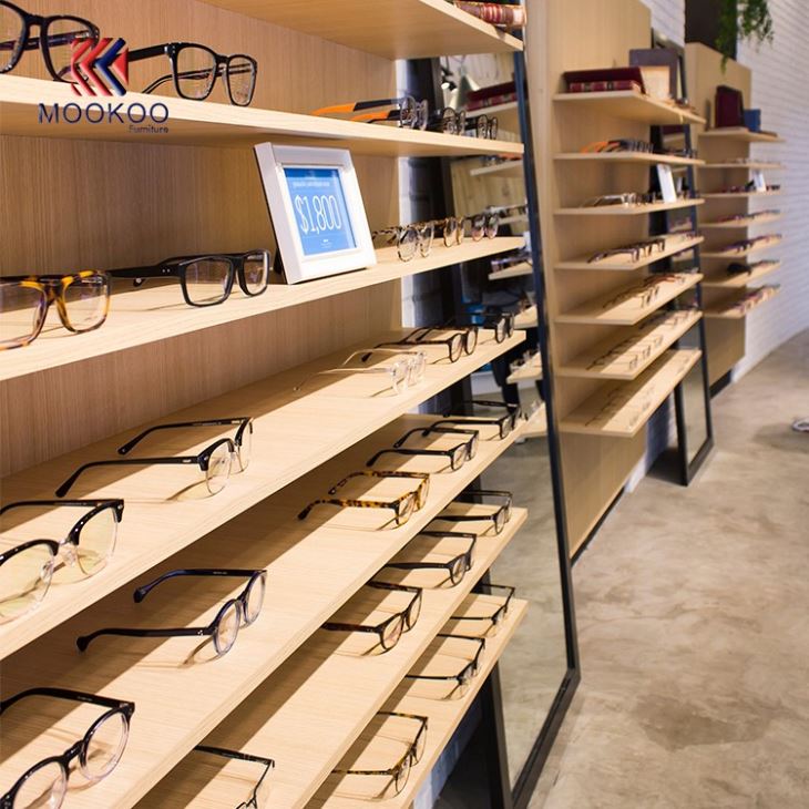 Wall Mounted Optical Eyewear Wooden Display Rack